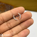 Silver RoseGold Nature Twist Side Studs