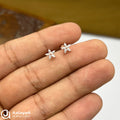 Silver Rosegold StarFlower Side Studs