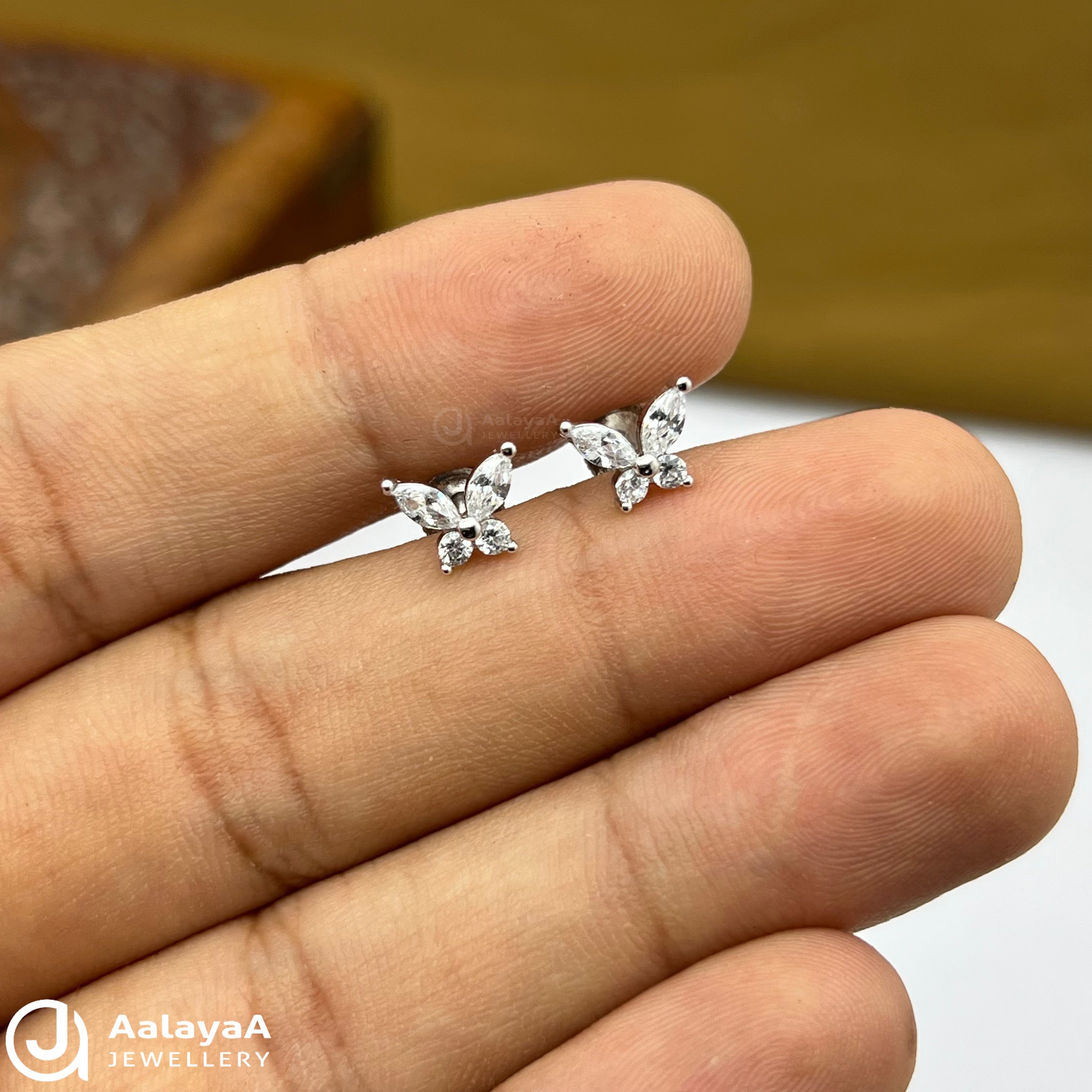 Silver Butterfly Earings