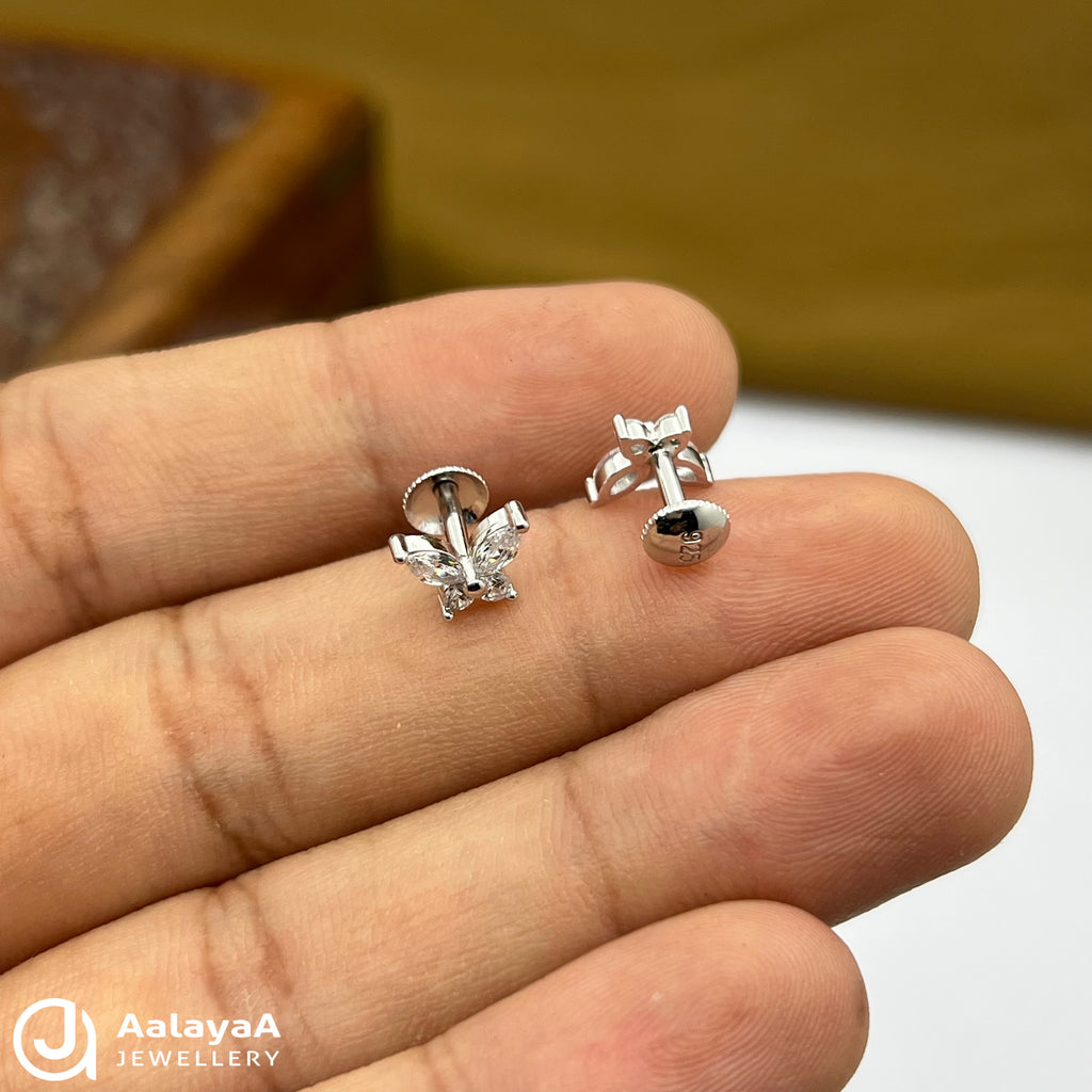 Silver Butterfly Earings