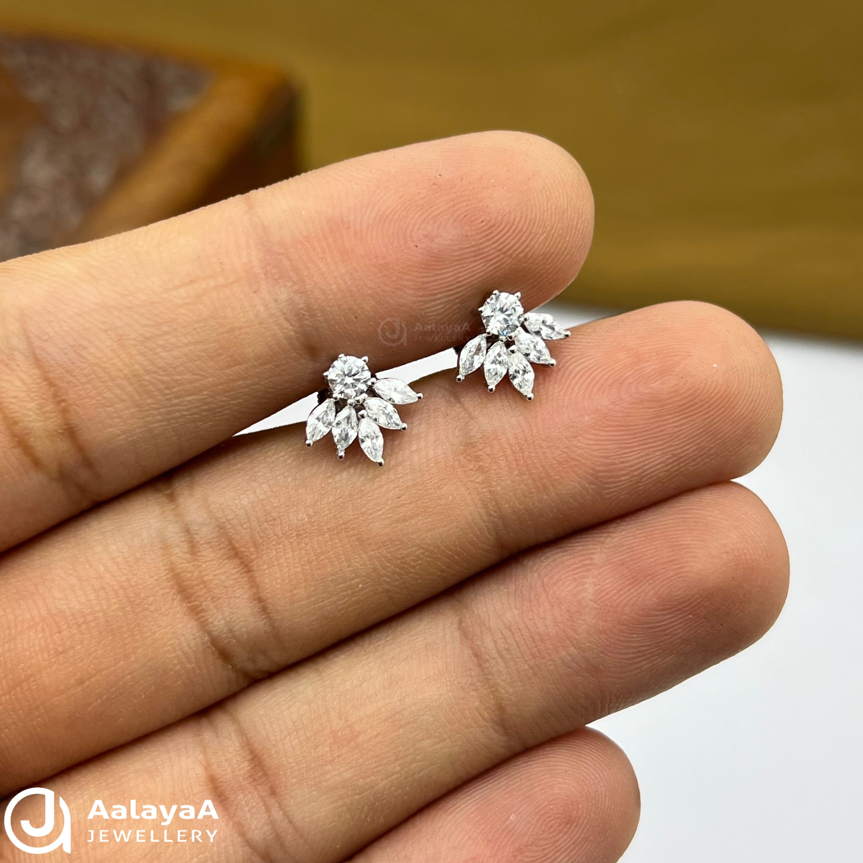 Silver HalfFlower Earings