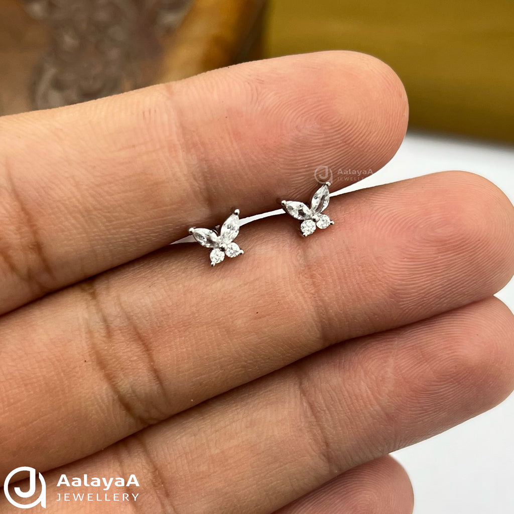 Silver Butterfly Bliss Side Studs