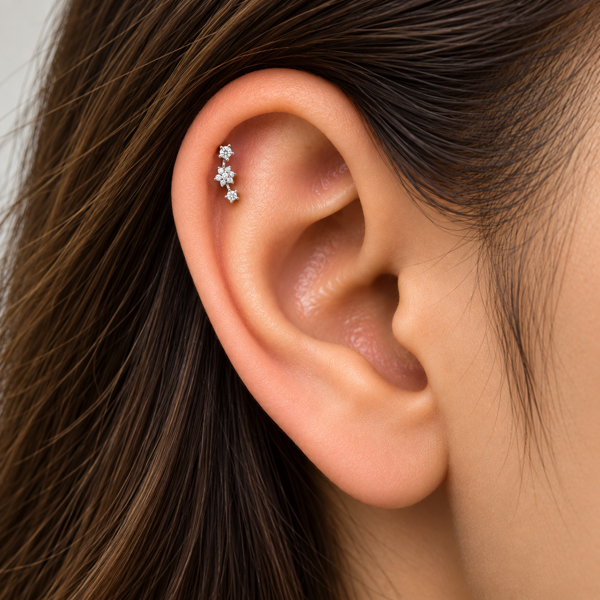 Silver Floral Cluster Stud Stud