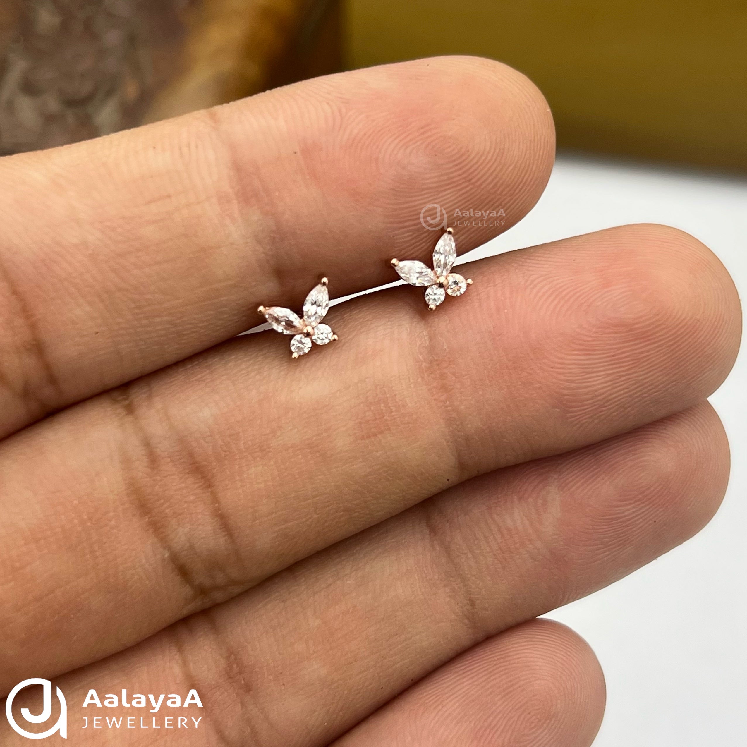 Silver Butterfly Side Stud