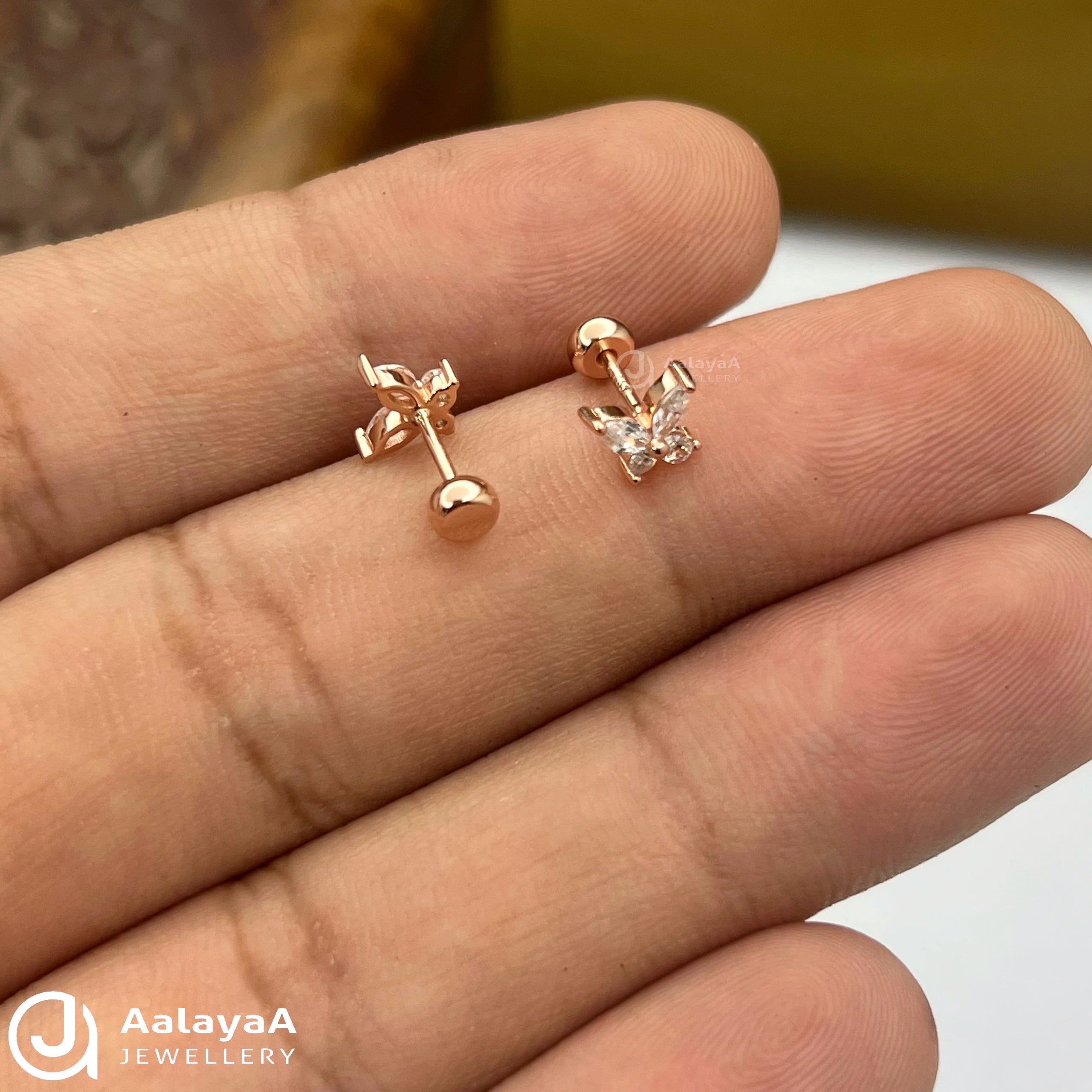 Silver Butterfly Side Stud