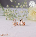 Silver Rosegold Elegant Swan Earrings