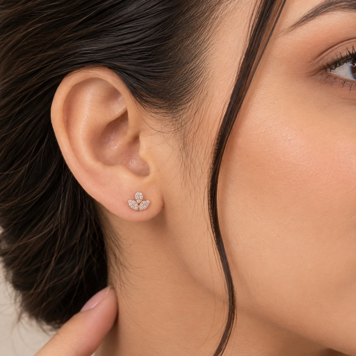 Silver RoseGold Lumi Bloom Earrings