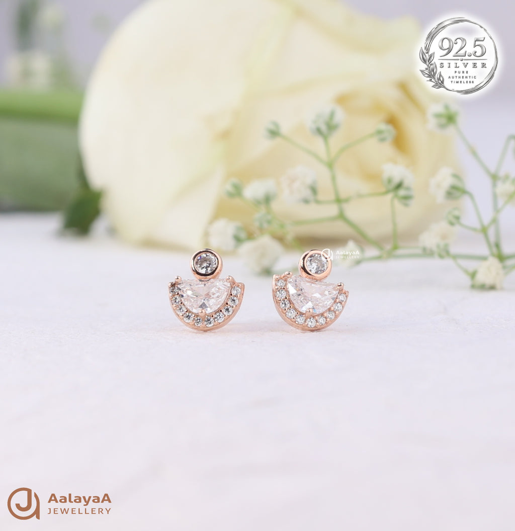 Silver Rosegold Luna Glow Earrings