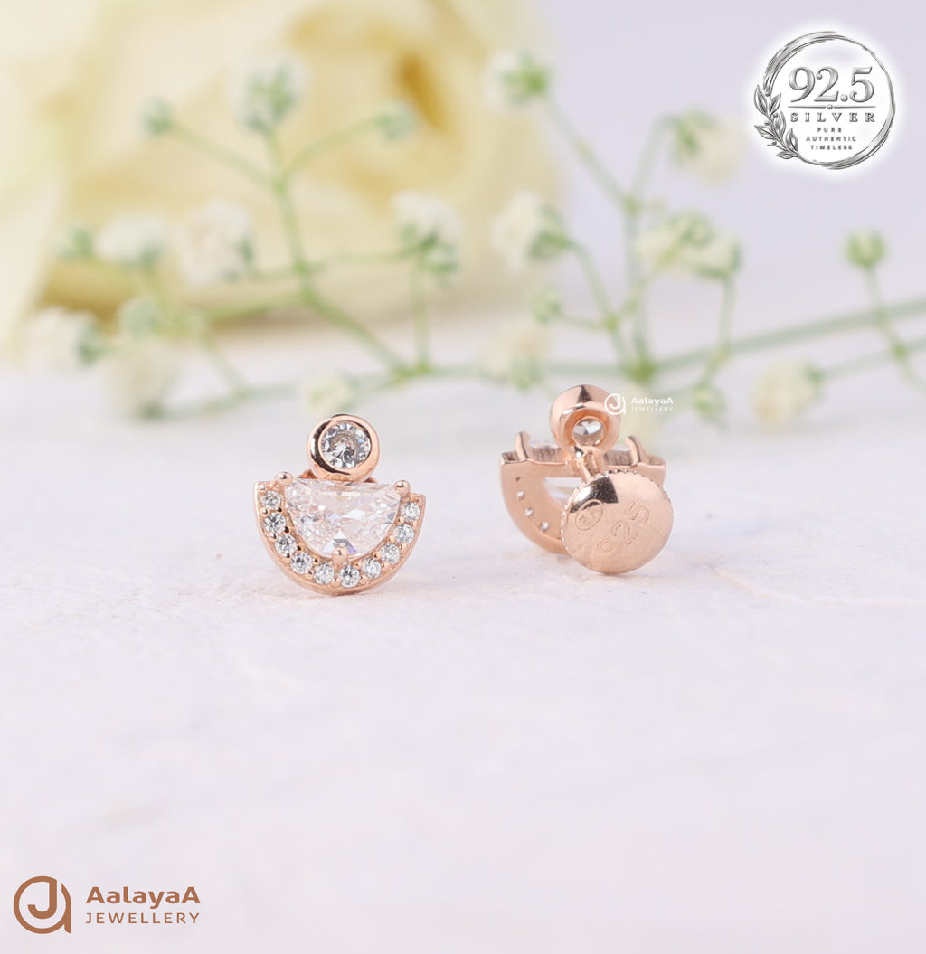 Silver Rosegold Luna Glow Earrings