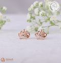 Silver Rosegold Royal Crown Earrings