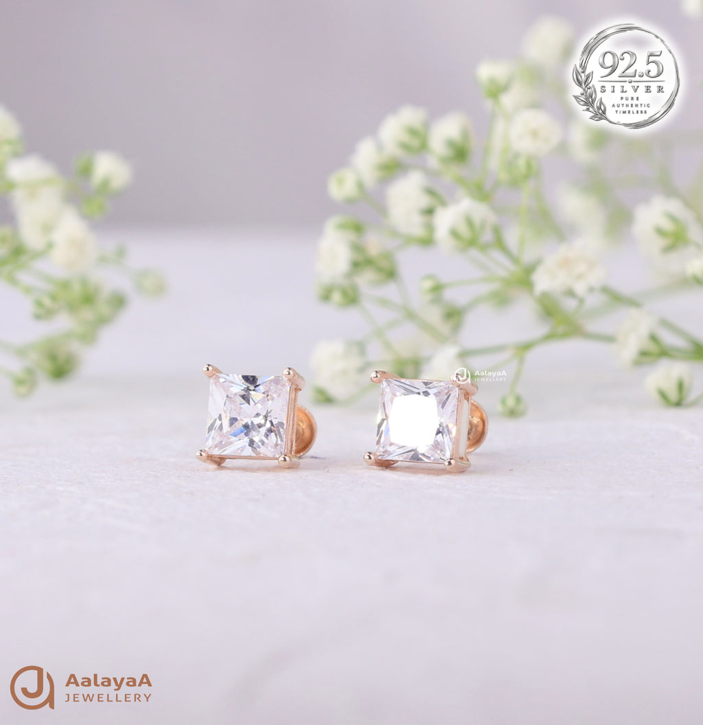Silver Rosegold Princess Glow Earrings