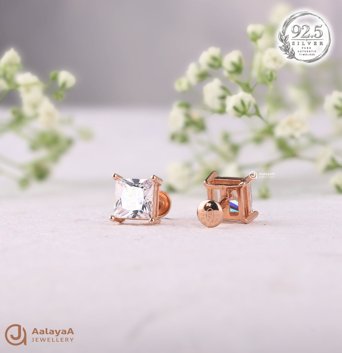 Silver Rosegold Princess Glow Earrings
