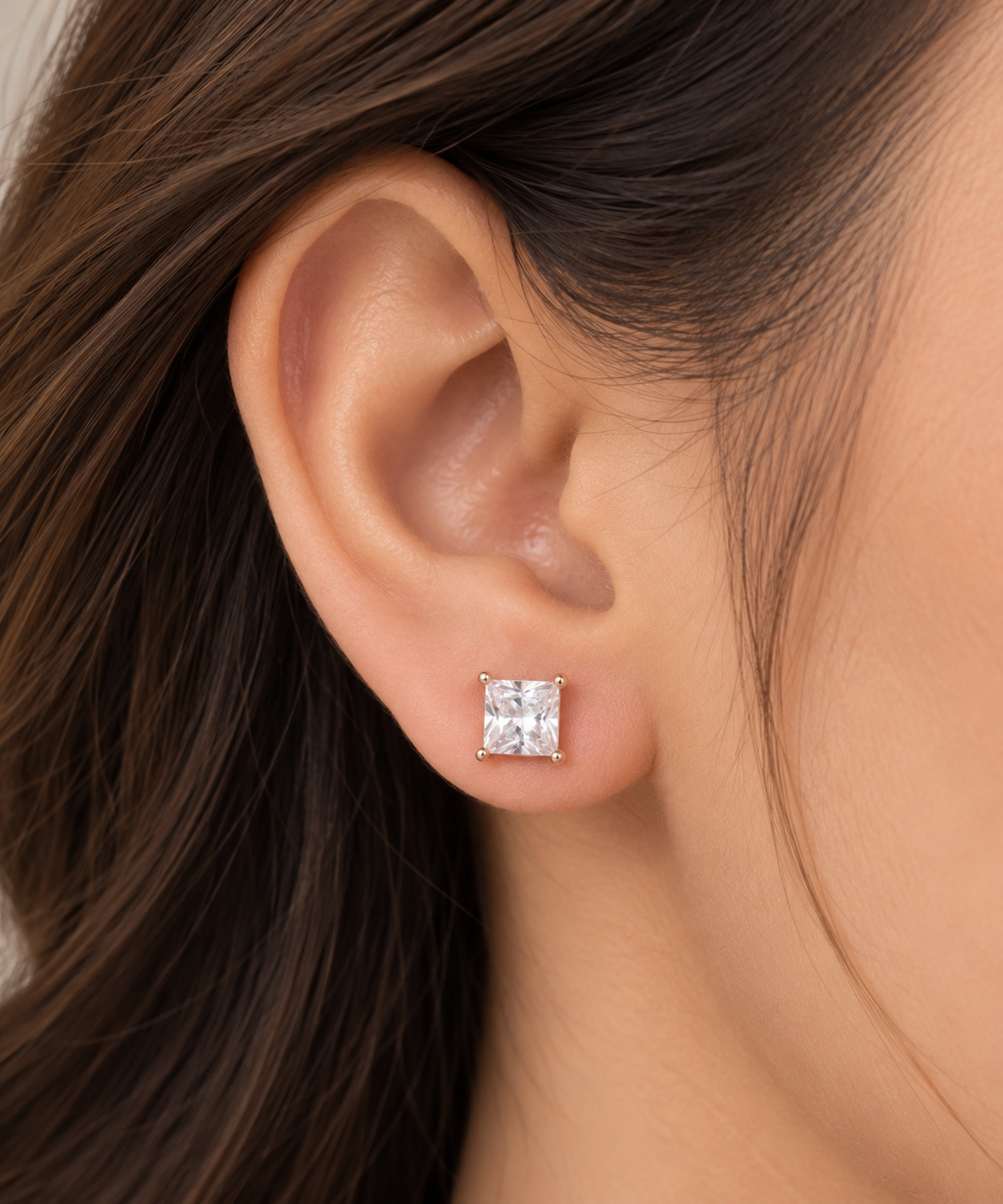 Silver Rosegold Princess Glow Earrings