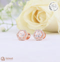 Silver Rosegold HexaGlow Earrings