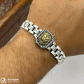 Silver Antique Golden Crown Lion Bracelet