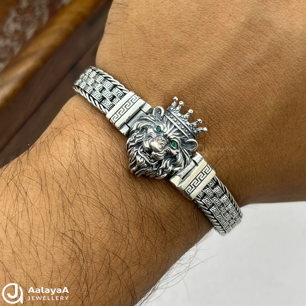 Silver Antique Crown Pride Bracelet