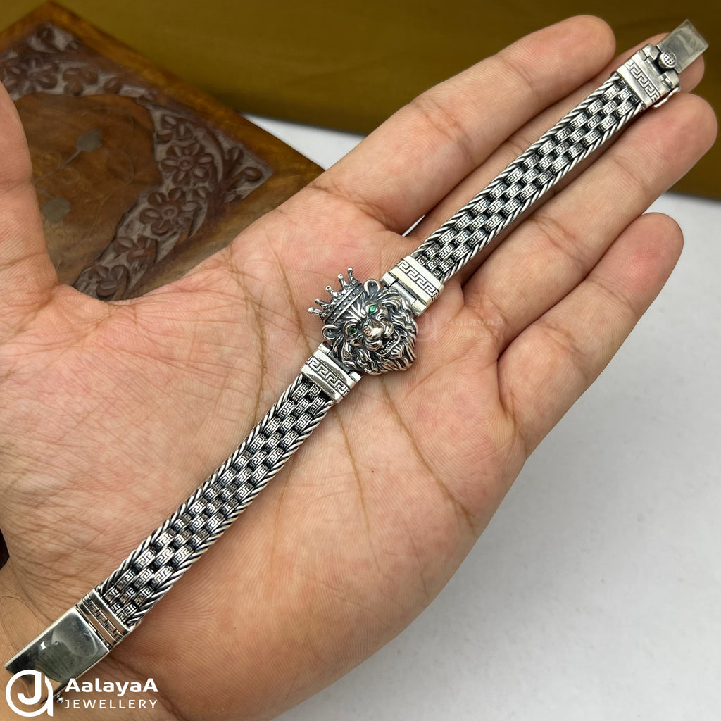 Silver Antique Crown Pride Bracelet