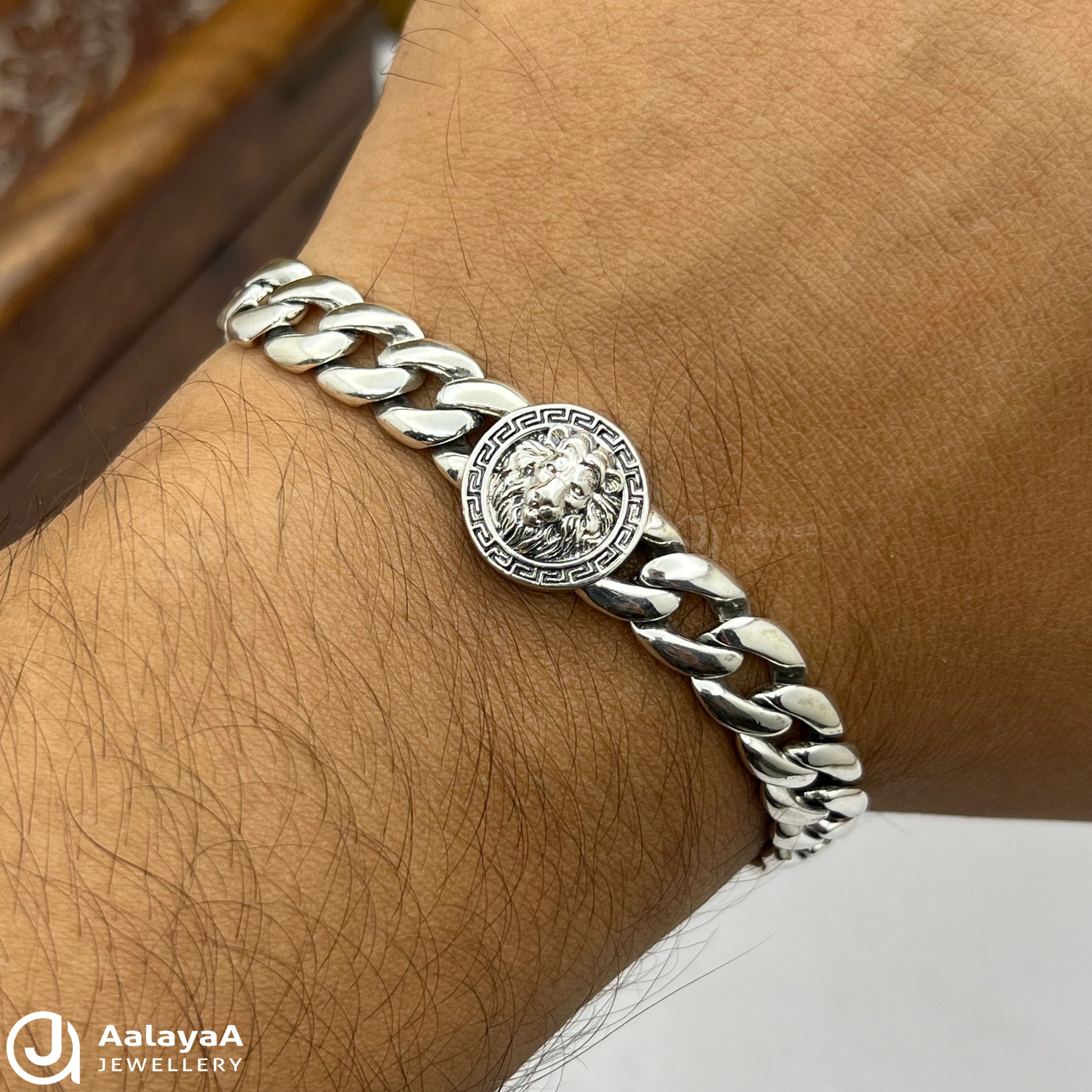 Silver Antique Dynasty Lion Bracelet