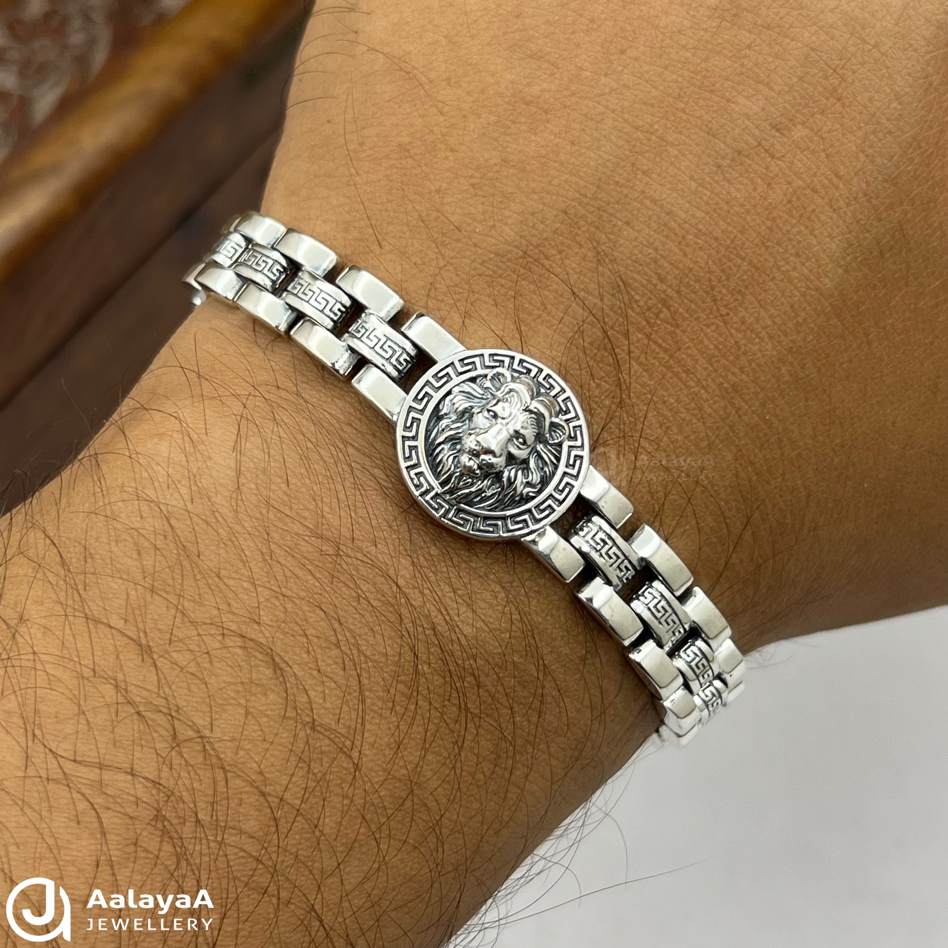 Silver Antique Lion Pride Bracelet