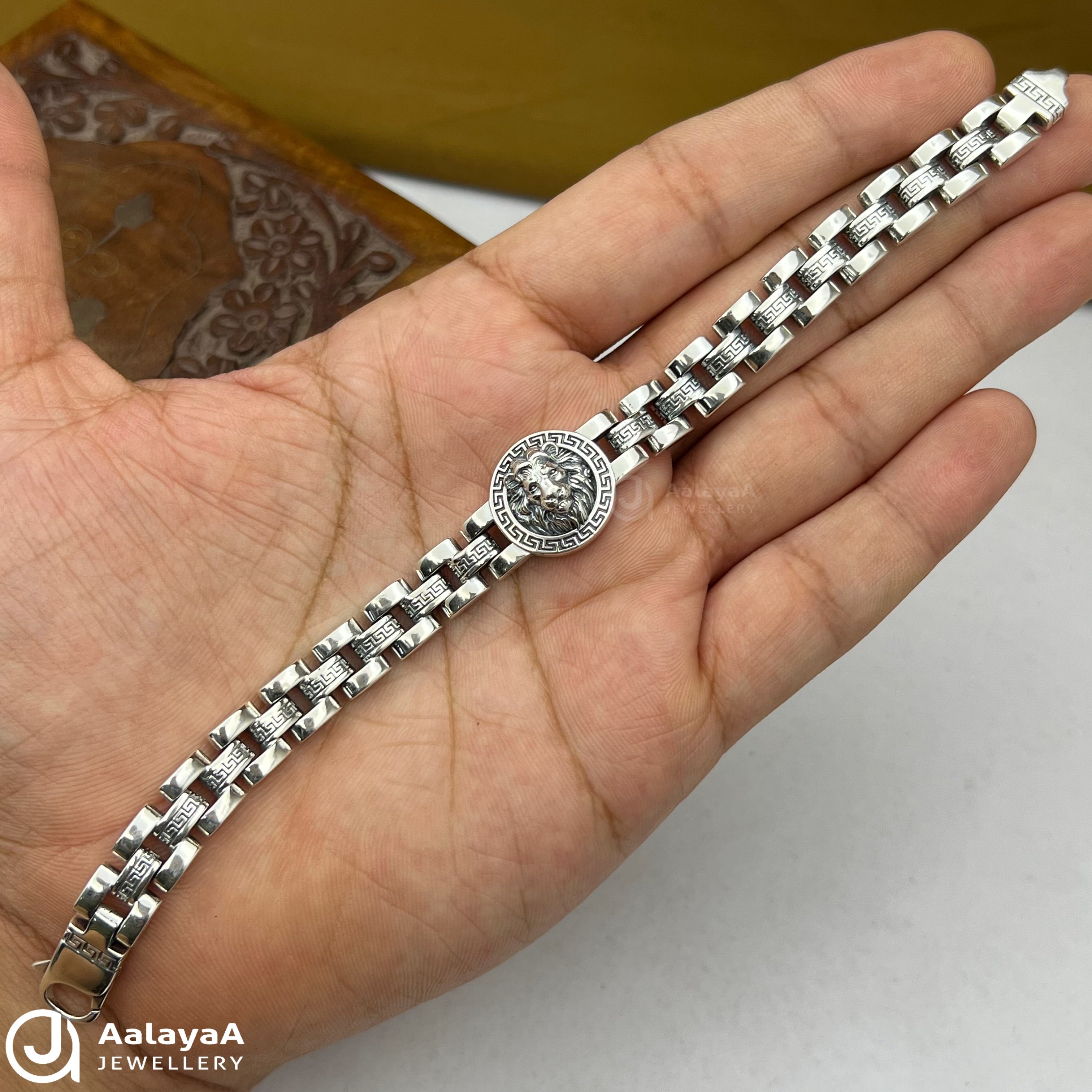 Silver Antique Lion Pride Bracelet