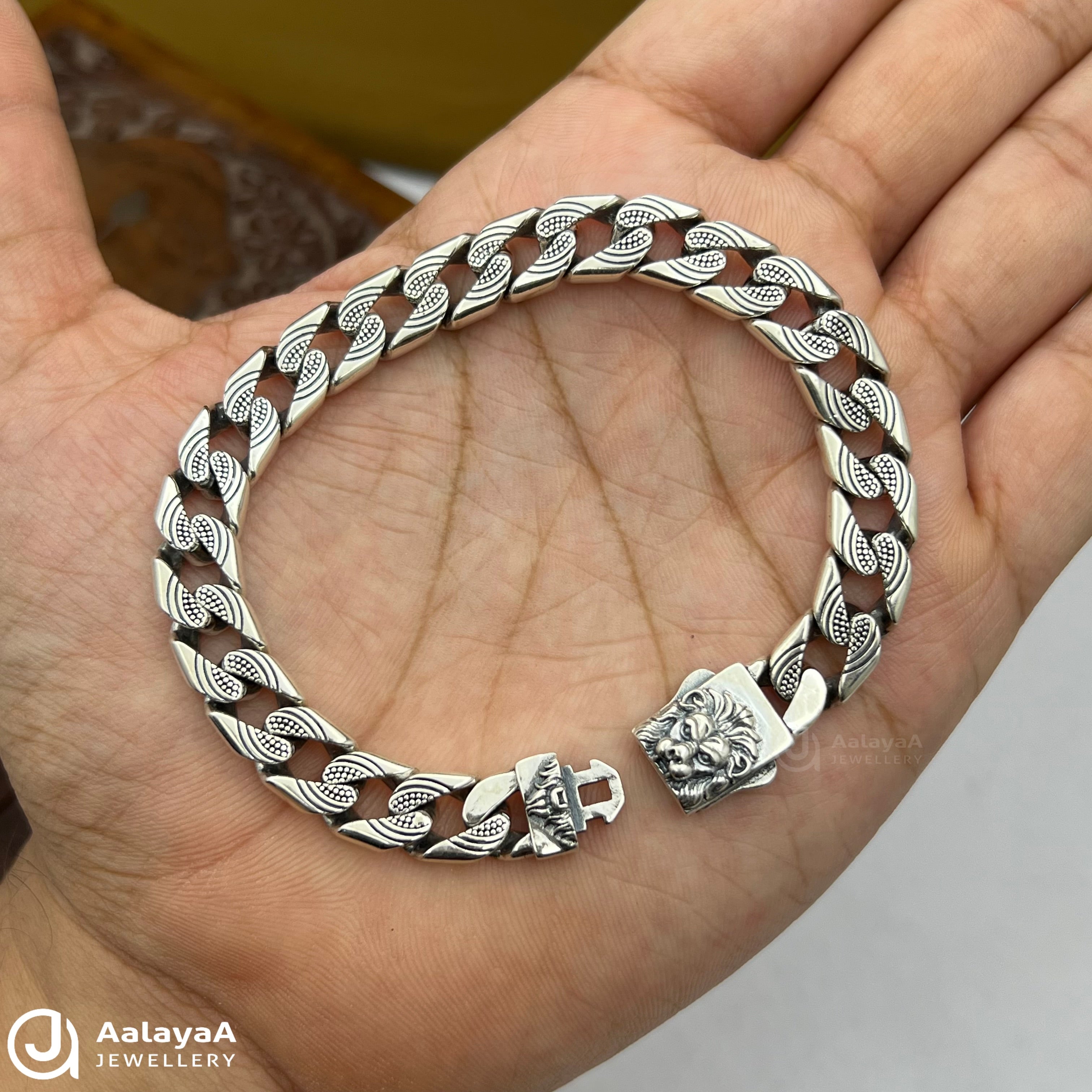 Oxidised Silver Miami Cuban Chain Bracelet