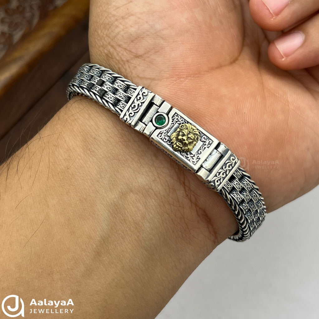 Oxidised Silver Bali Box Link Bracelet
