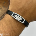 Silver Shiv Shakti Silicone Bracelet