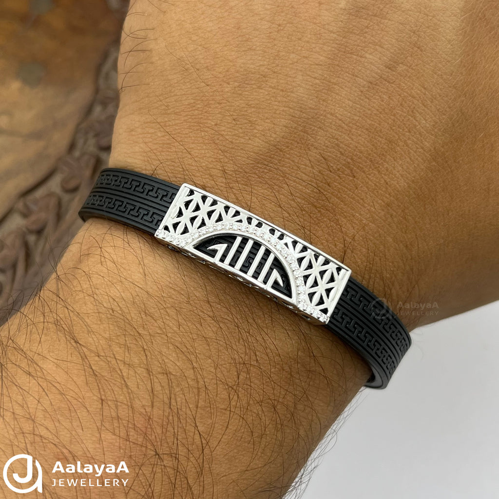 Silver Neo Arch Silicone Bracelet