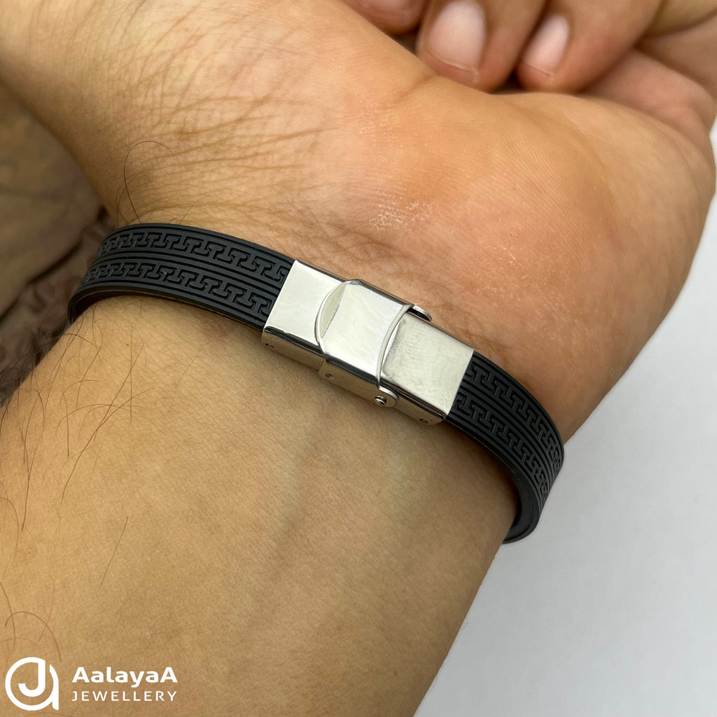 Silver Neo Arch Silicone Bracelet