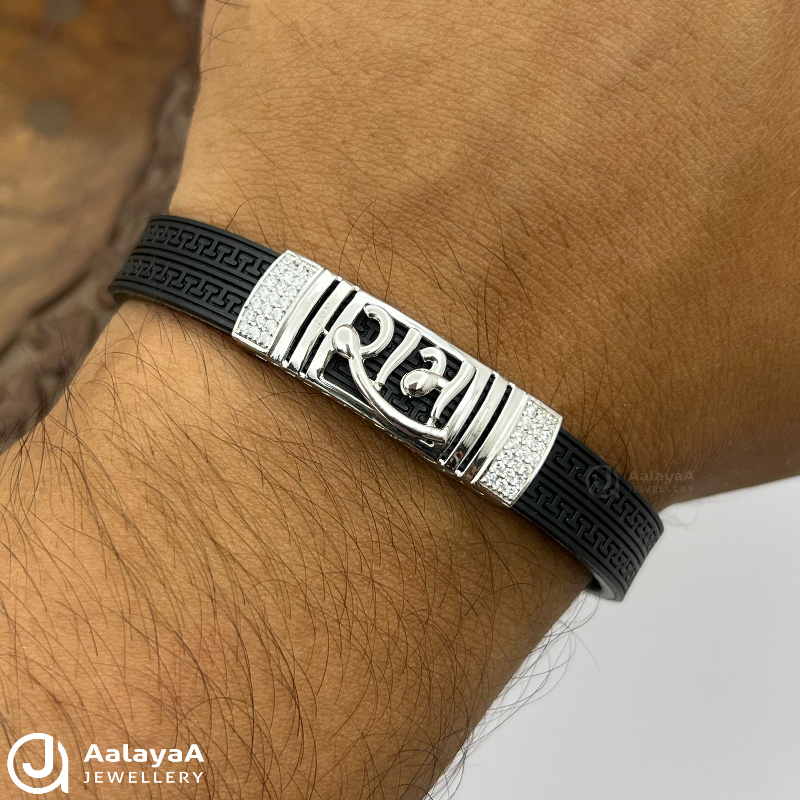 Silver OmVibe Silicone Bracelet
