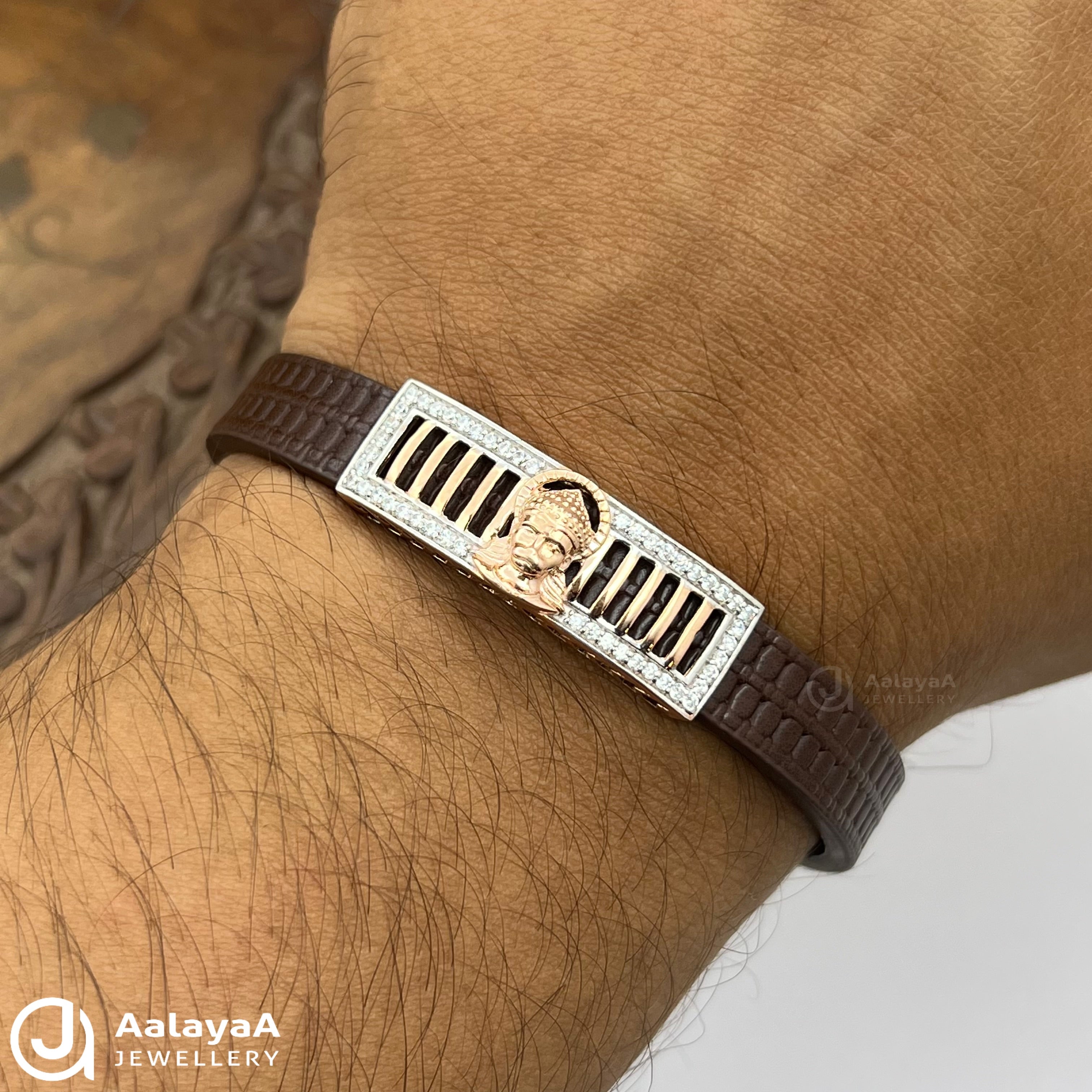 Silver Bajrang Silicone Bracelet