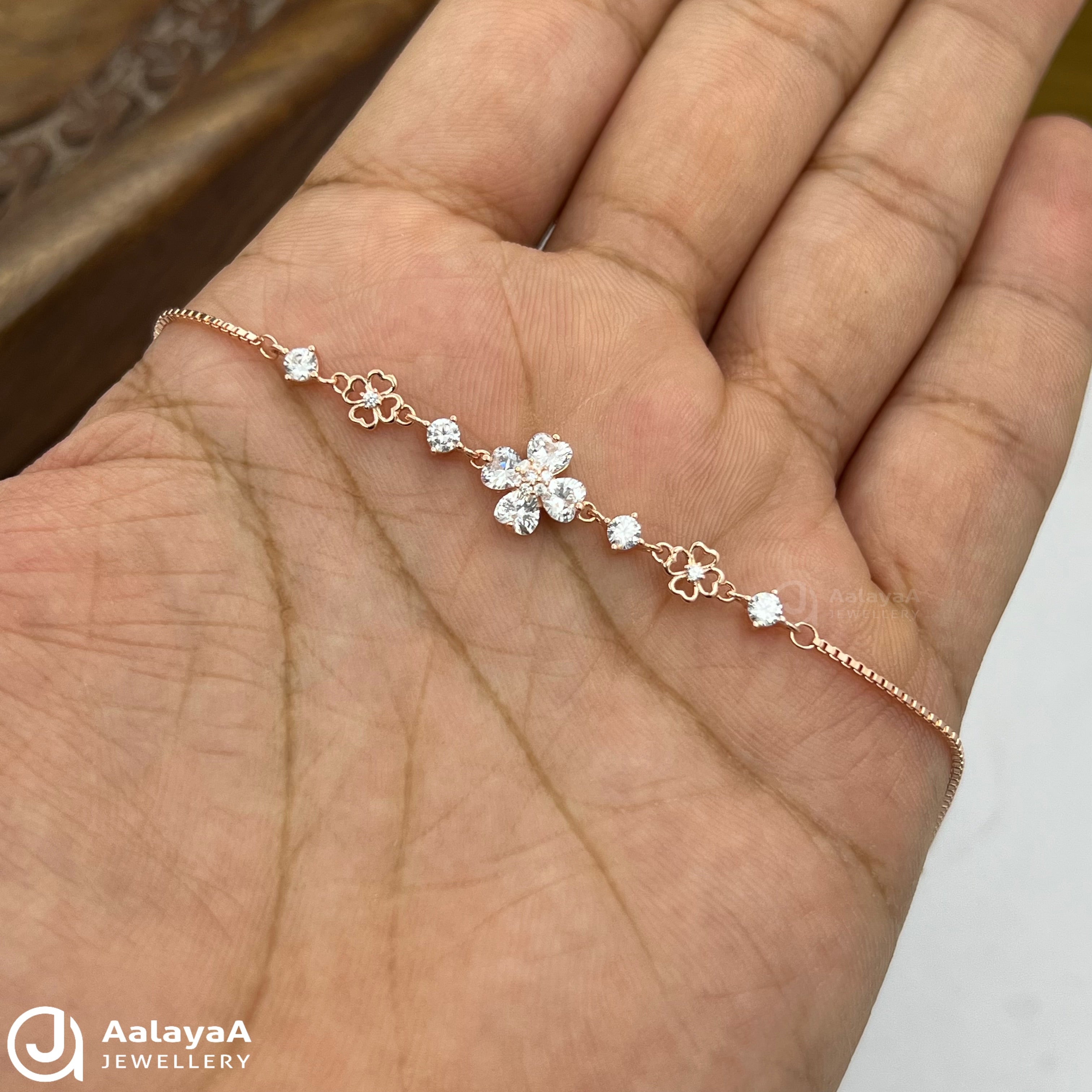 Silver Rose Gold Chic Bloom Bracelet