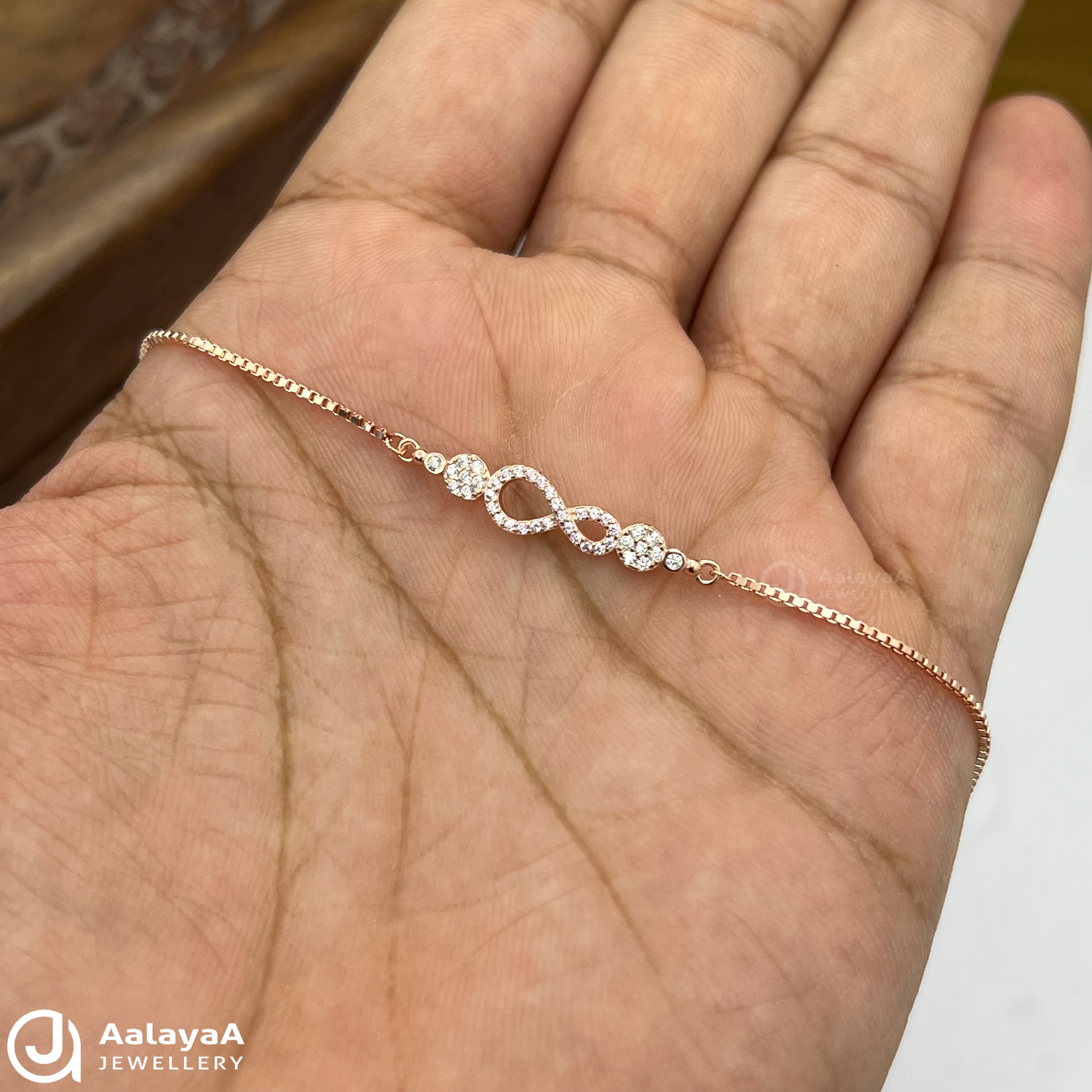 Silver Rose Gold Forever Link Bracelet