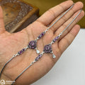 Silver Antique Ziyana Teardrop Anklet