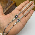 Silver Antique Nysha Crystal Petal Anklet