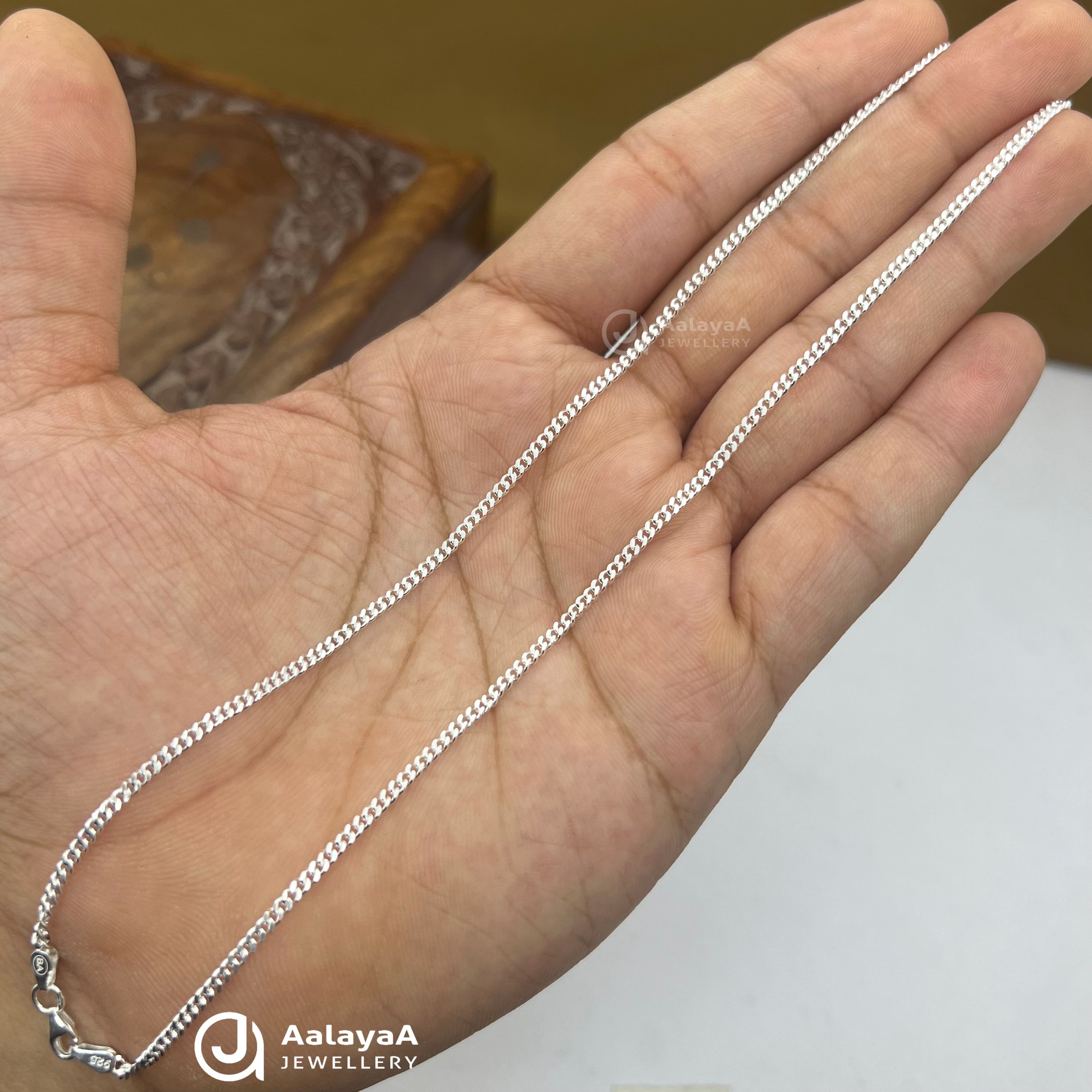 Silver Aarya Curb Anklet