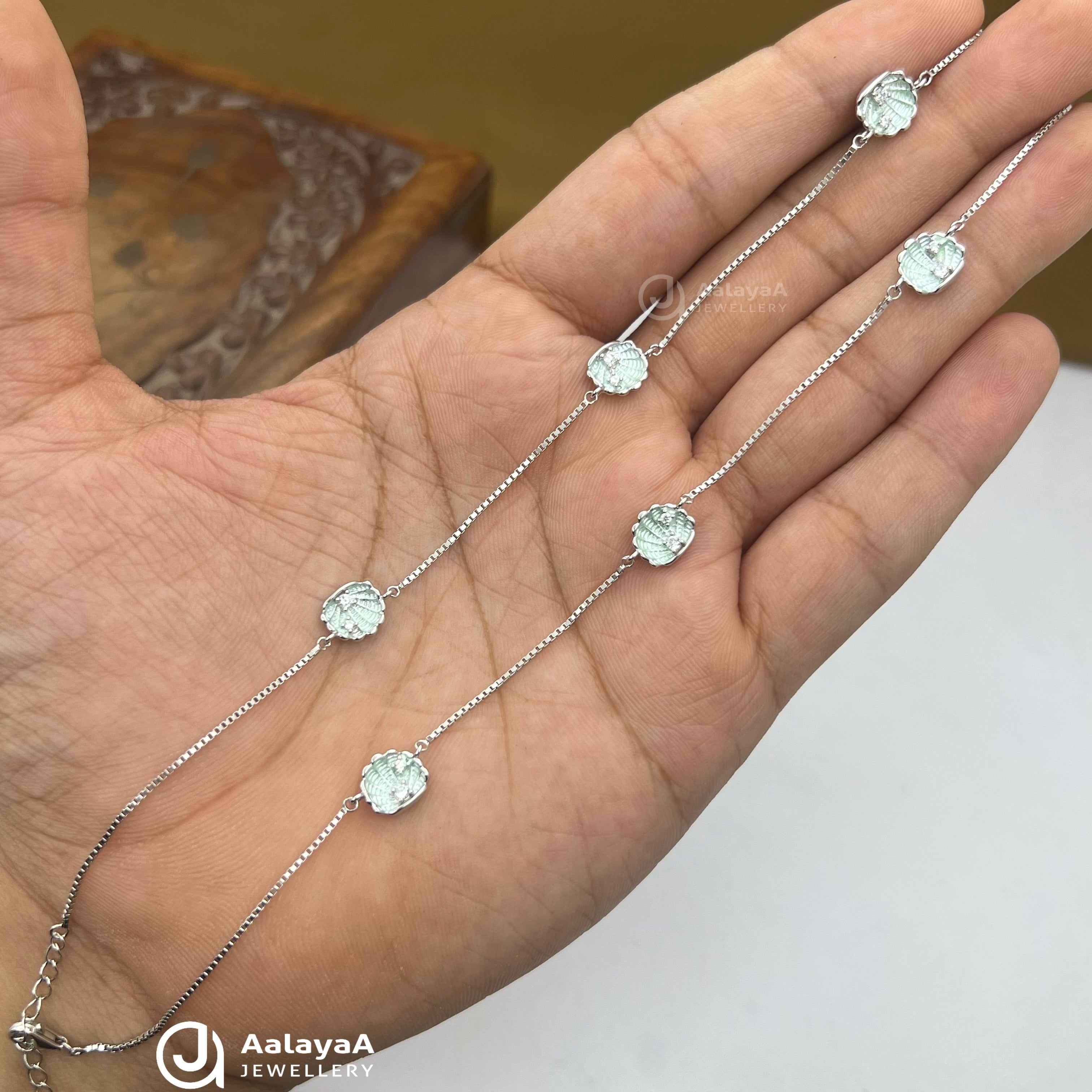 Silver Sea Petal Anklet