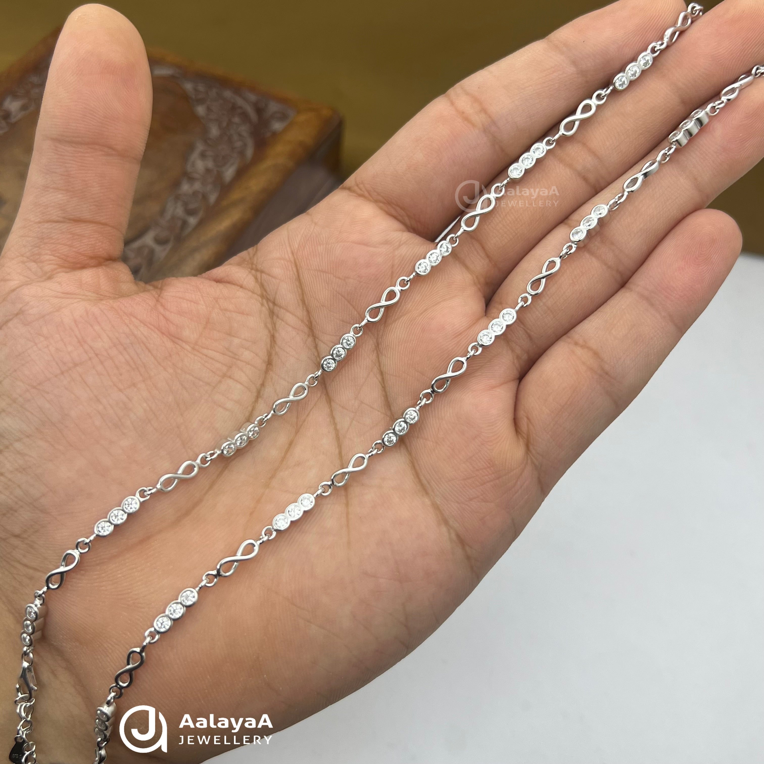Silver Endless Grace Anklet