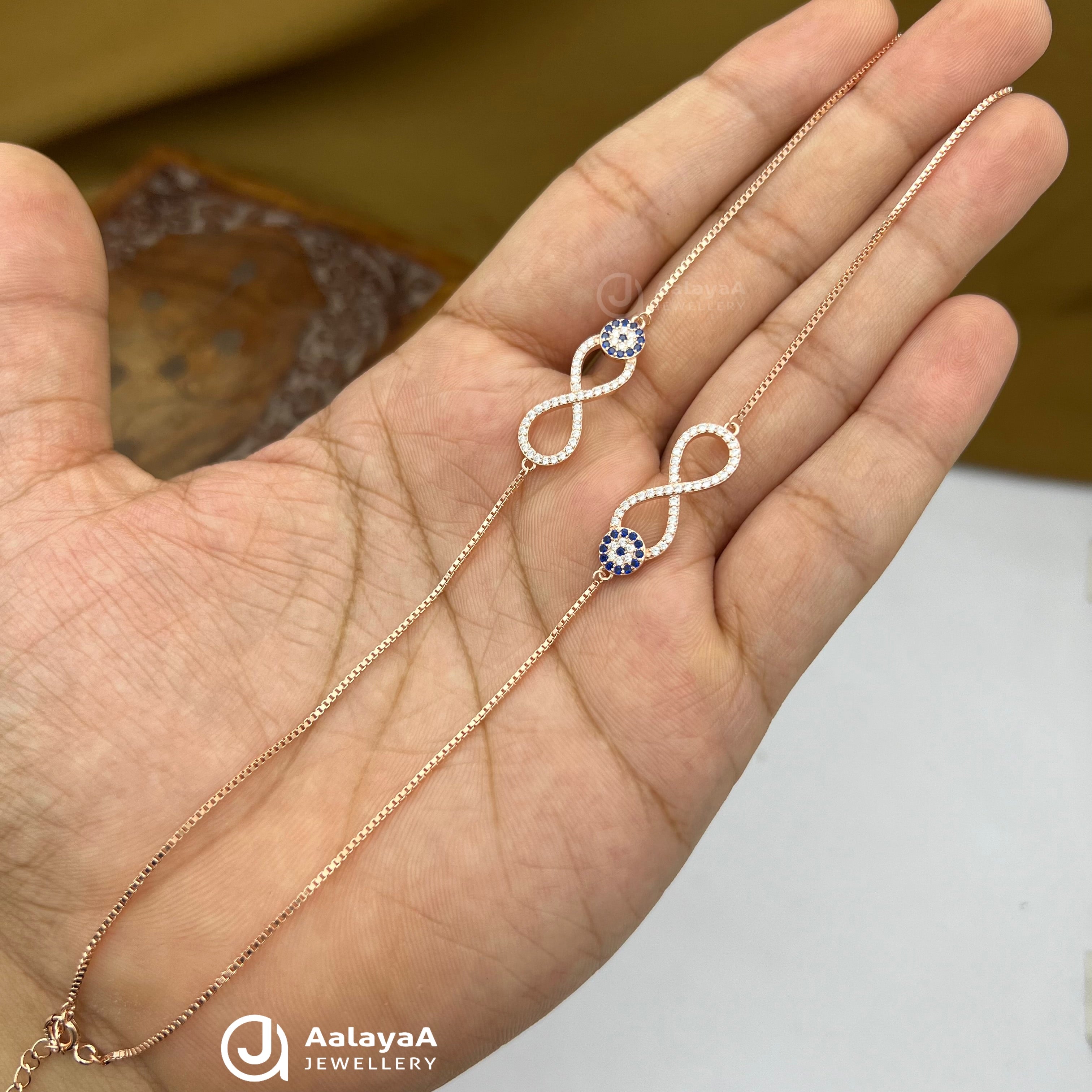 Silver Rose Gold Infinity Grace Anklet