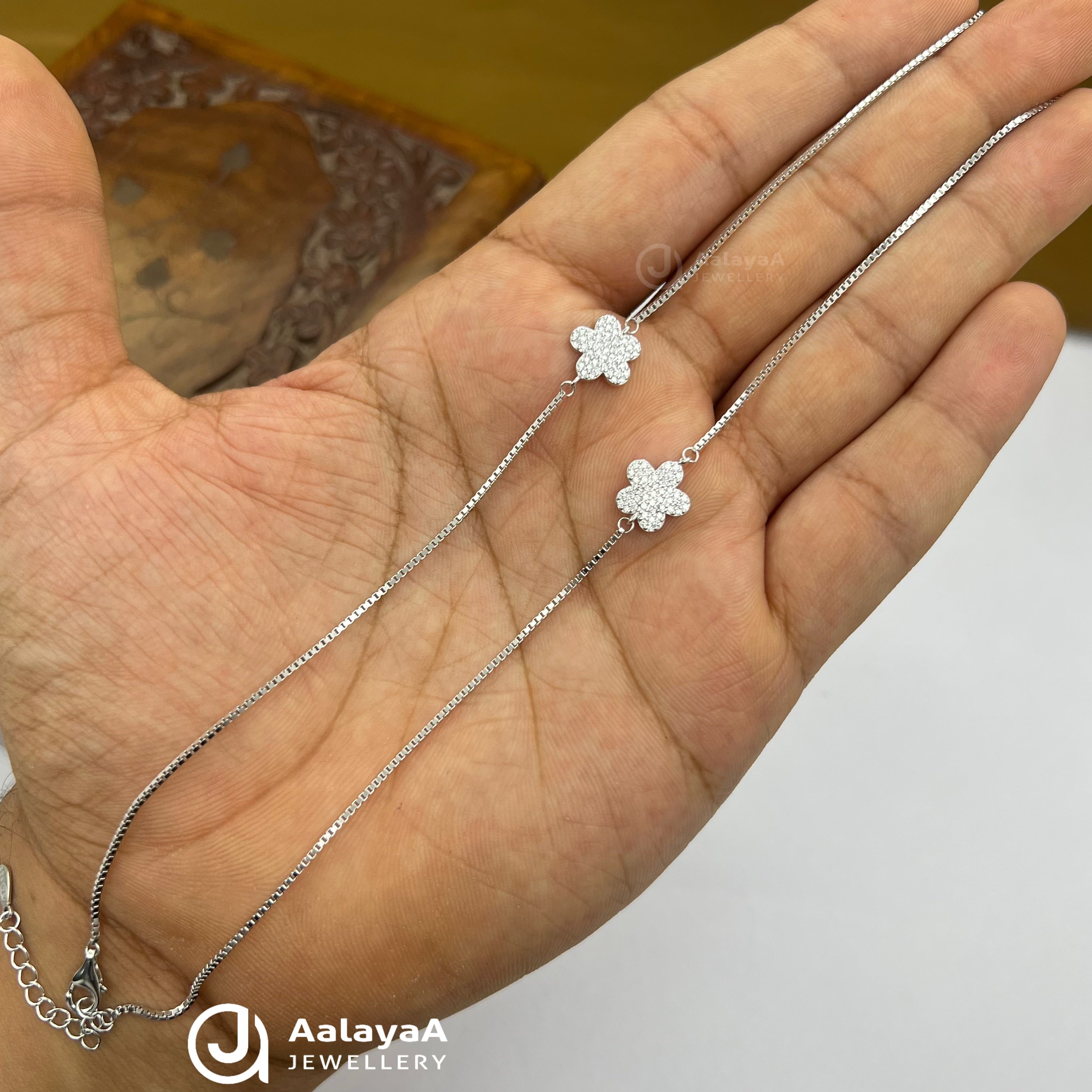 Silver Bloom Anklets