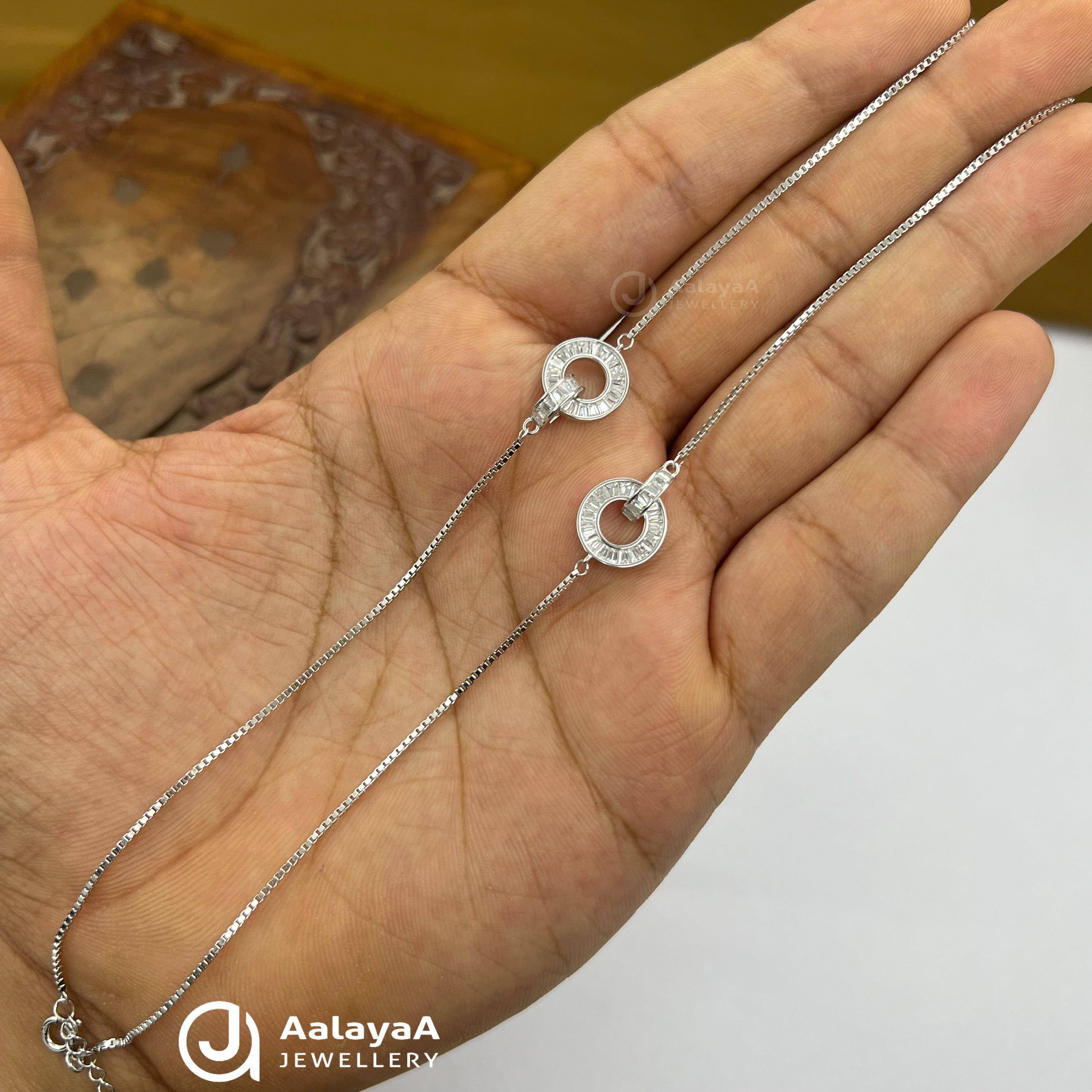 Silver Moon Orbit Anklet
