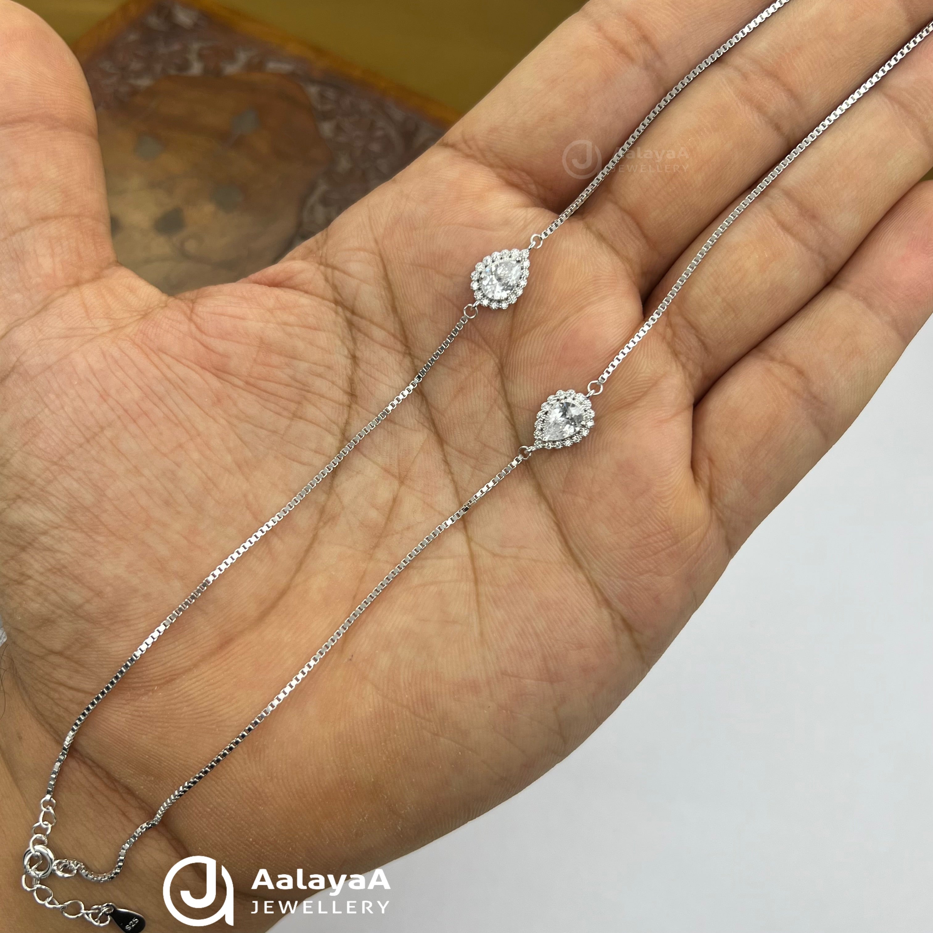 Silver Twinkle Tear Anklet