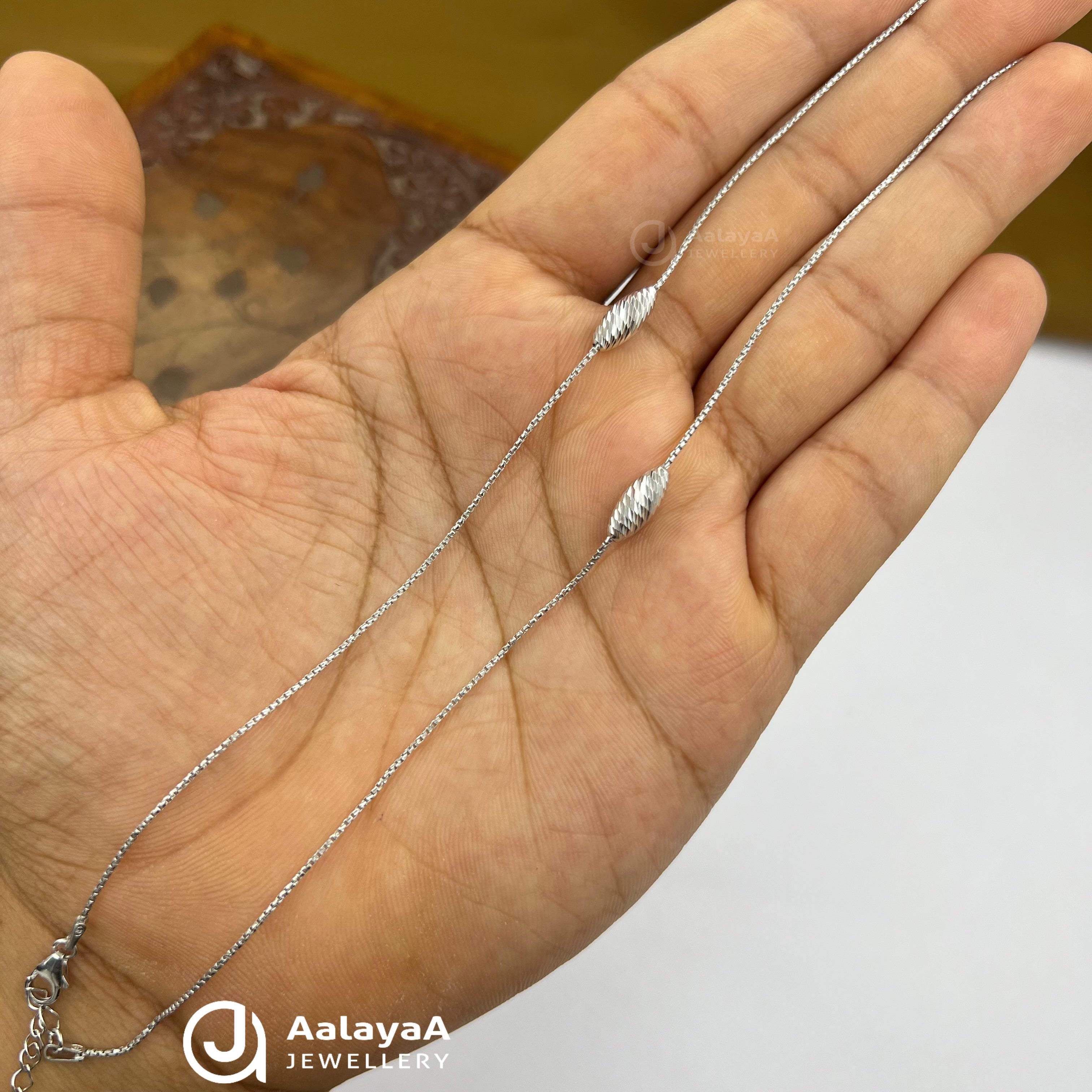 Silver Ripple Pod Anklet