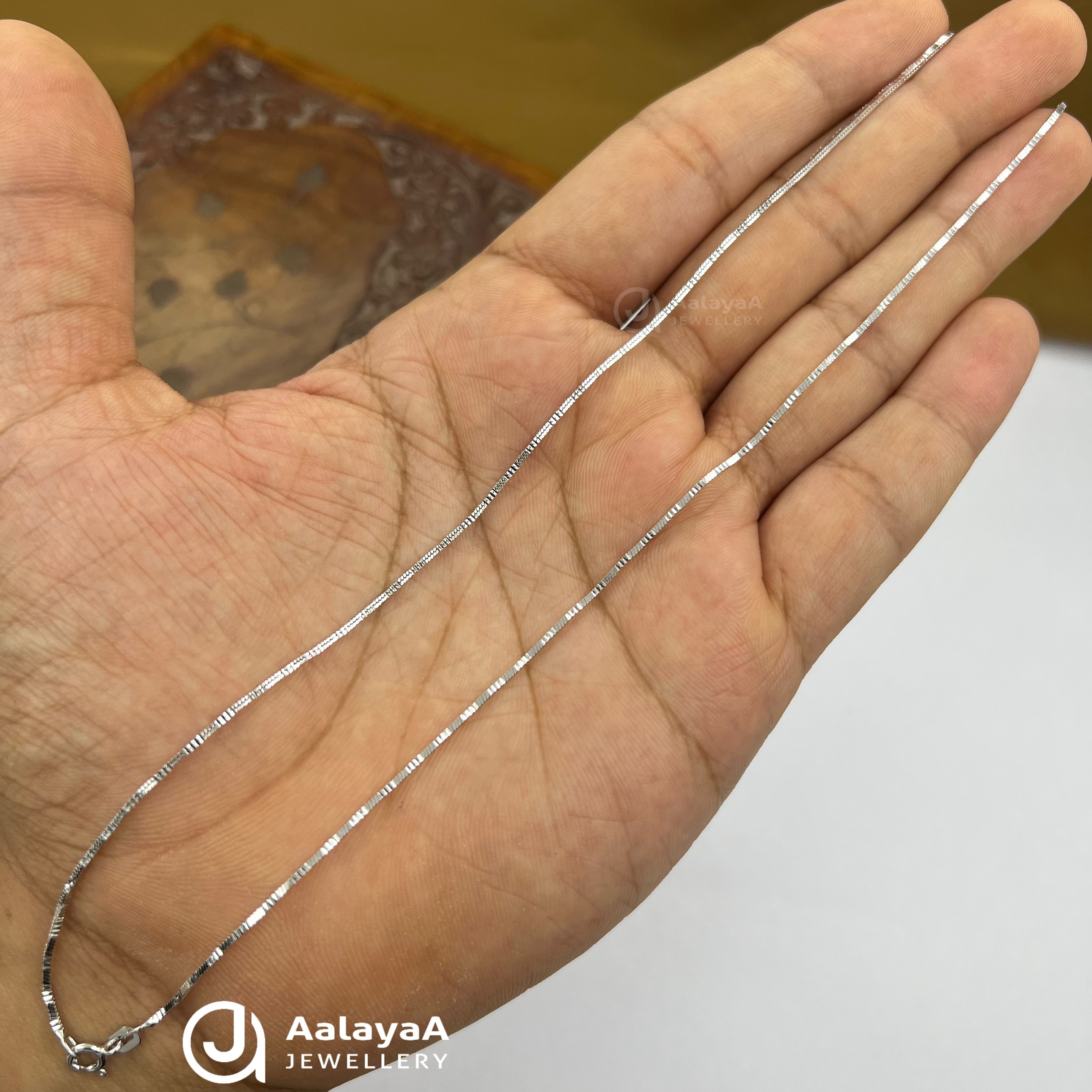 Silver PlainBox Anklet