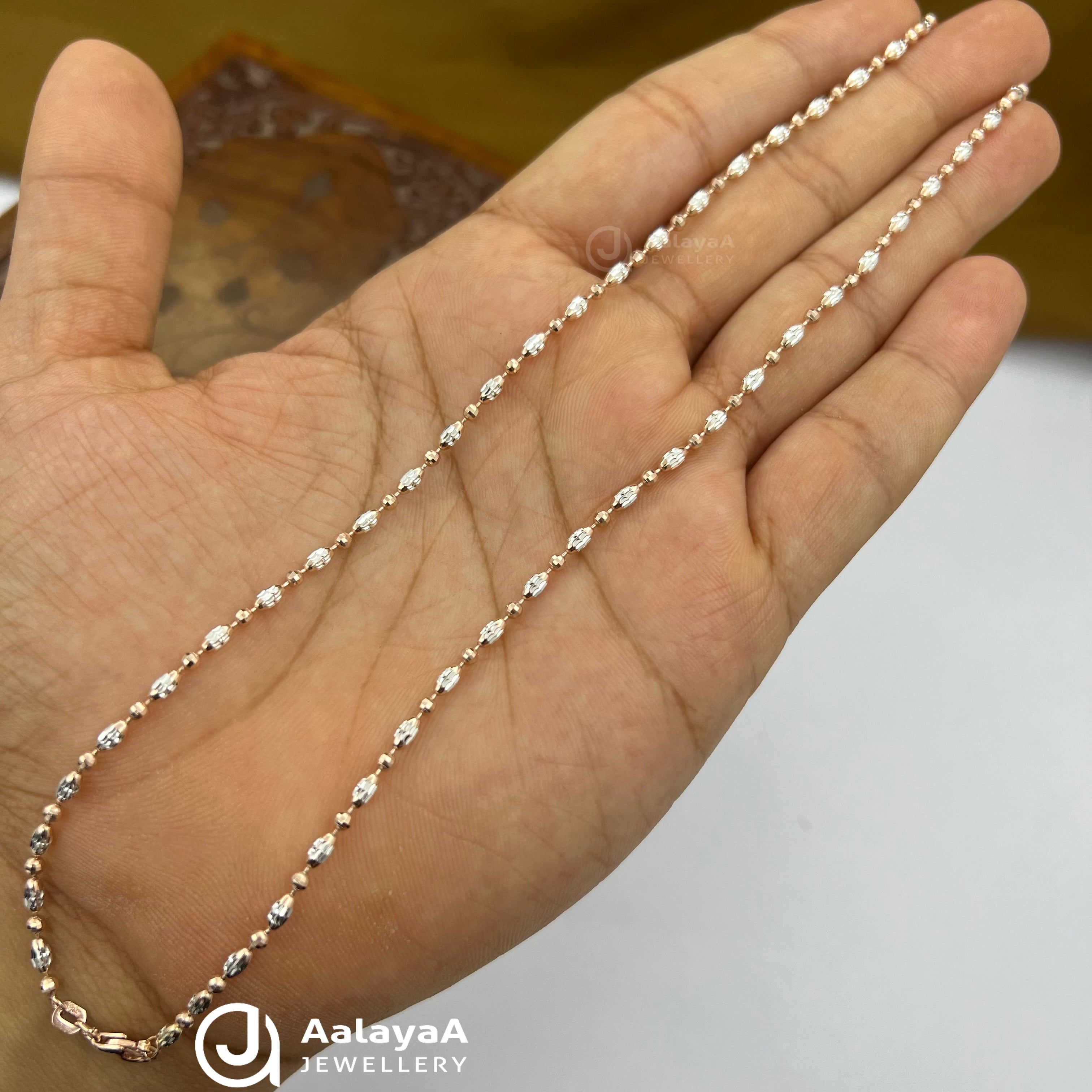 Silver RoseGold Twinkle Bead Anklet