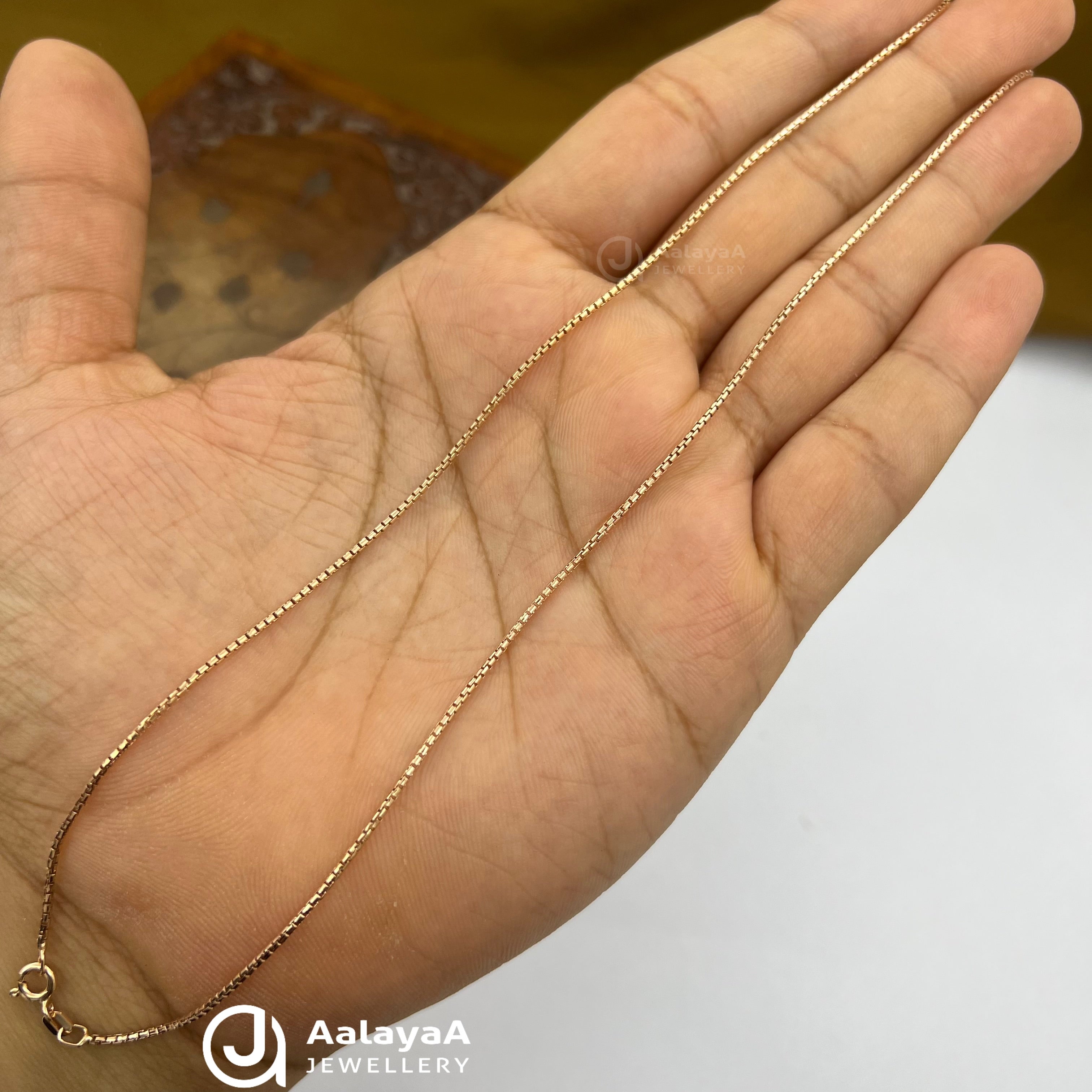 Silver RoseGold Cable Box Anklet