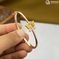 Silver Rose Gold Sunbeam Butterfly Kada
