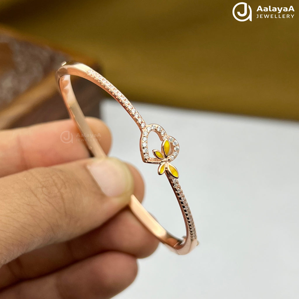 Silver Rose Gold Love Bloom Golden Kada