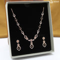 Silver Rose Gold Dewdrop Elegance Necklace Set