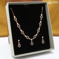 Silver Rose Gold Enchanted Petals Necklace Set